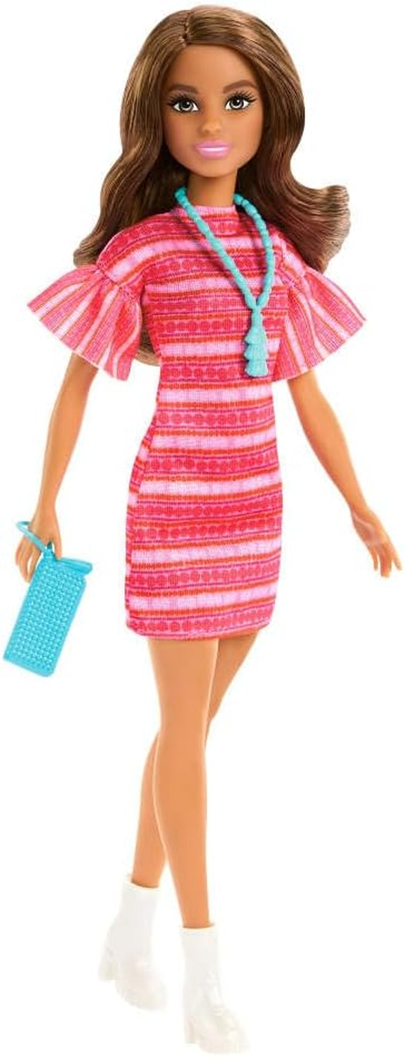 Barbie og Teresa Rezept for Freundschaft Teresa-Modepuppe med unverkennbarem Outfit til An- og Ausziehen, med tilbehør inklusive en halskæde, JCT02