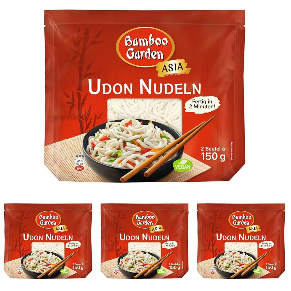 Udon nudler fra Bamboo Garden, forkogte, 300g