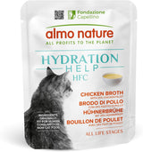 almo nature HFC Hydration Help Wet Cat Food - Kyllingesuppe og kyllingefileter - velegnet til menneskelig brug, glutenfri, monoprotein, 50 g, 24 stykker, 1,2 kg