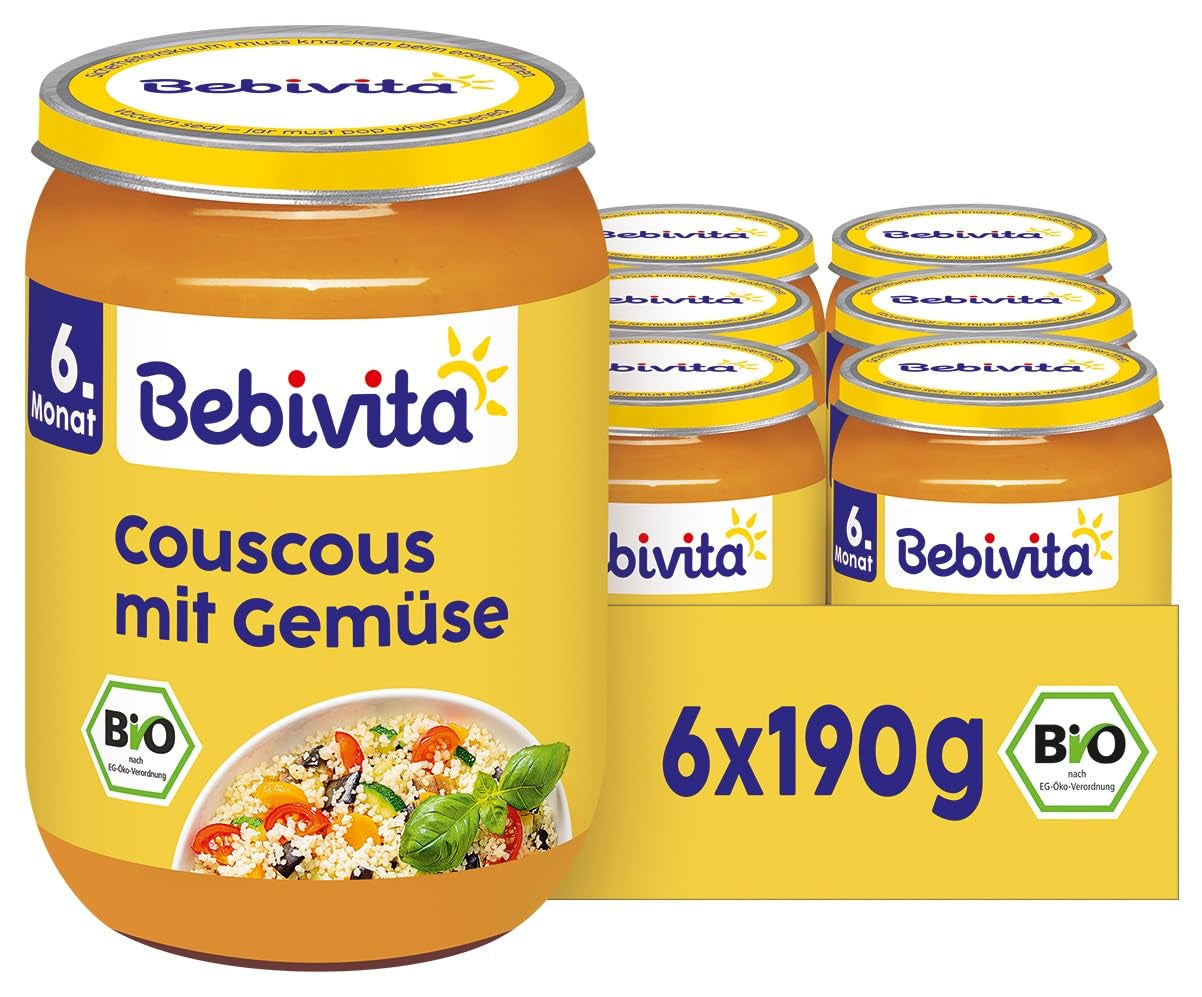Måltider fra 6 måneder og frem: Couscous og grøntsager, 190 g, pakke med 6 (6 x 190 g)