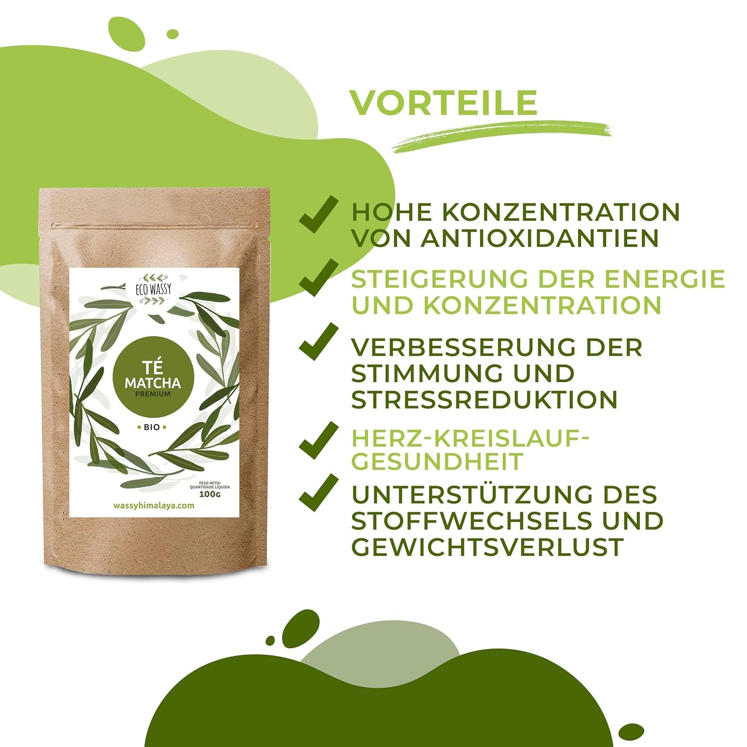 Japansk Matcha te, premium kvalitet, pulver. 100% naturlig. Reducerende grøn te, kraftfuld afgiftningsmiddel og antioxidant. Rendyrket matcha - Oprindelse: Japan (100 g)
