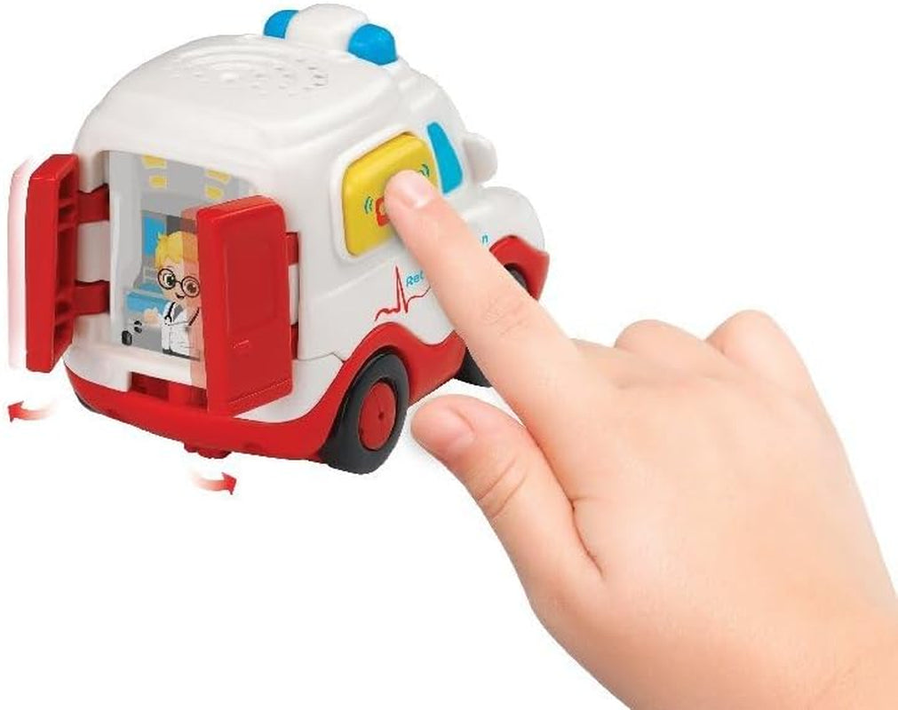 Vtech TUT TUT Baby Flitzer - Ambulance - Legetøjsbil med musik, lysknap, interessante sætninger og lyde - Til børn i alderen 1-5 år, 8,8 x 5,5 x 7 cm Bebe Toys Naty Shop