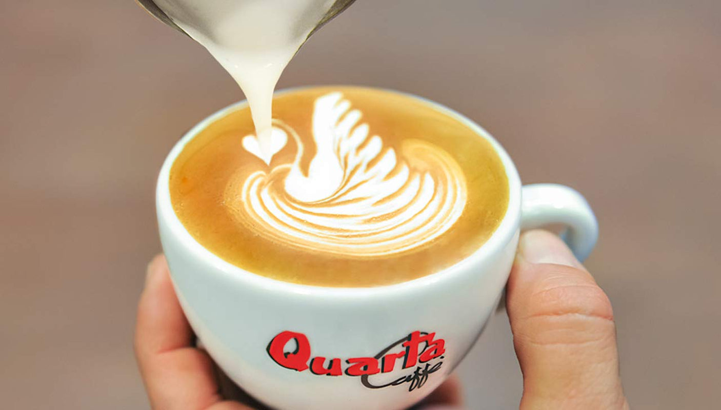 Quarta Caffè Sorte Rossa bønner - Arabica og robust kaffe, 250g, stærk og energisk aroma - 1 pakke á 250g. Produceret i Apulia, Salento