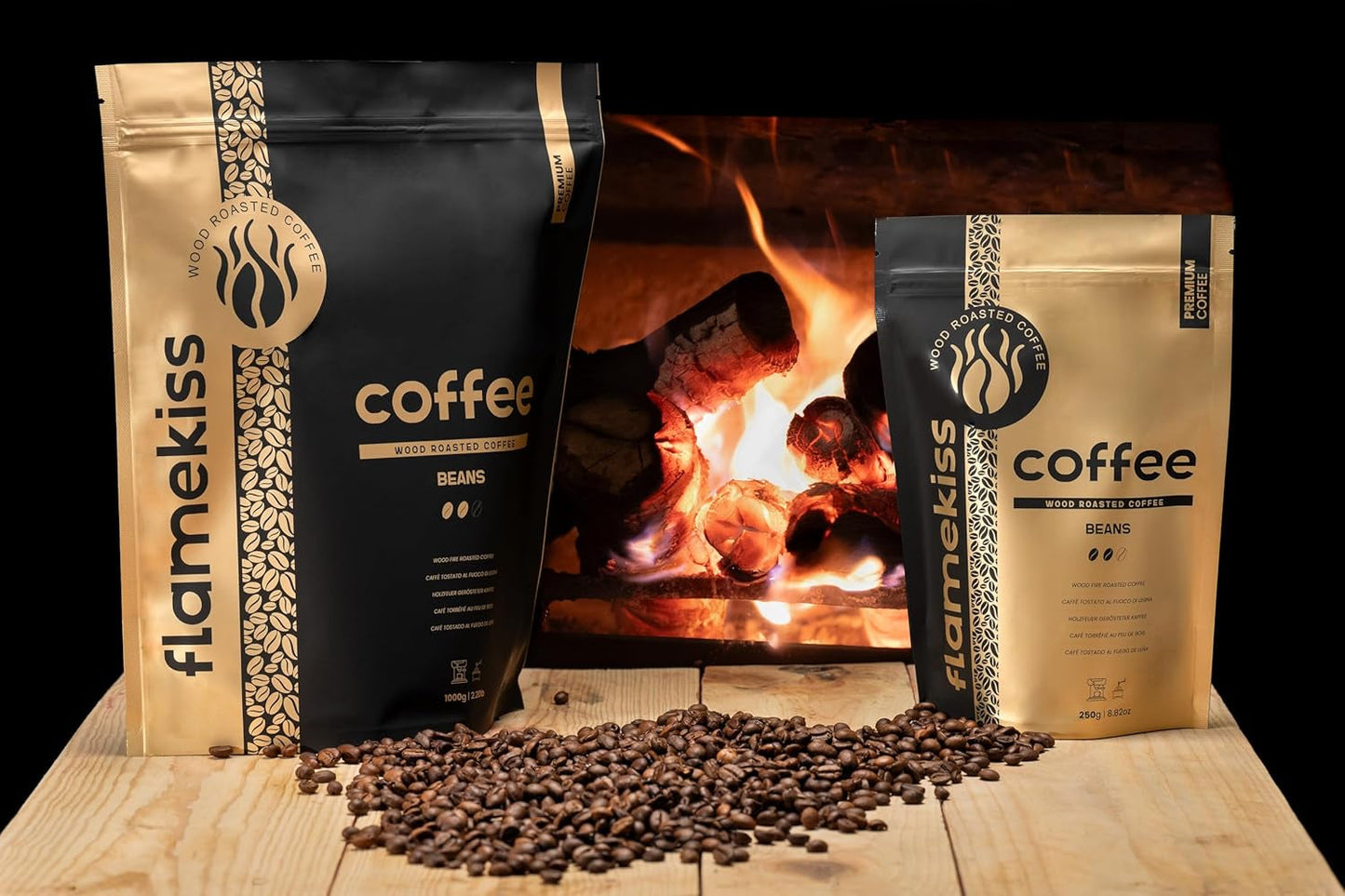 Kaffebønner 250 g – Arabica og Robusta espressobønner af høj kvalitet, håndristede i træ, for den fyldige og aromatiske smag af kaffebønner
