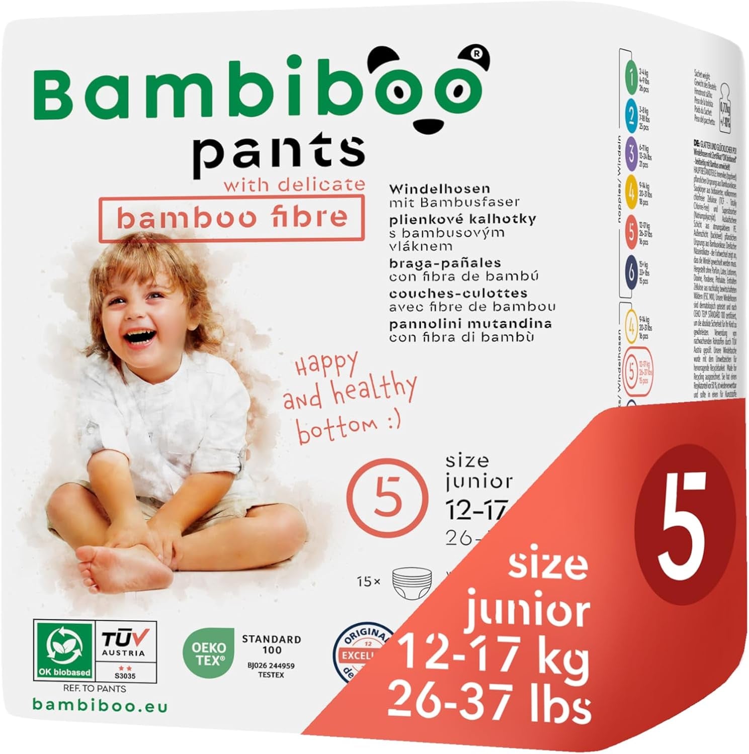 Bambiboo engangsbleer, hudvenlige, fine bambusfiber - Babyble-trusser - Engangsblebetræk - Følsom hudbeskyttelse - Meget absorberende - Størrelse 4 (Maxi), 16 stk.