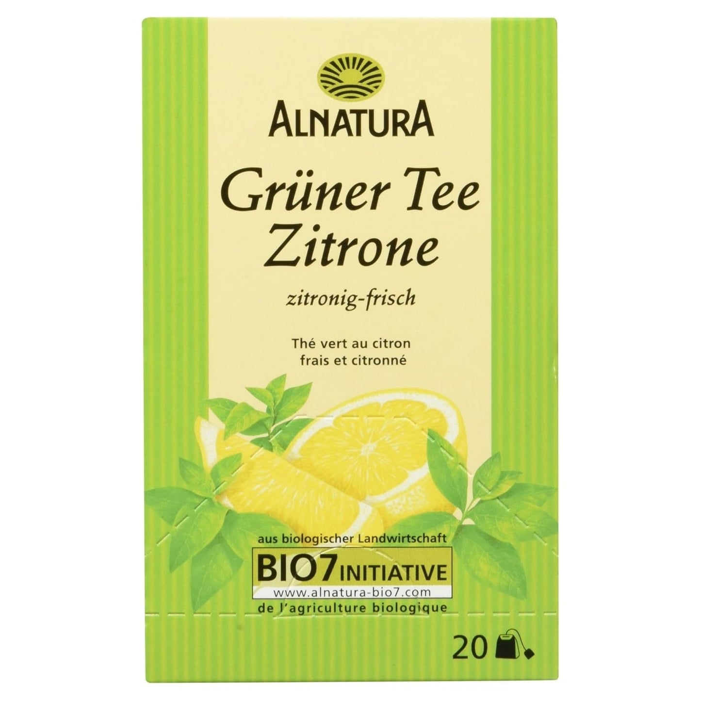 Økologisk grøn te med citron, 20 poser, 40 g