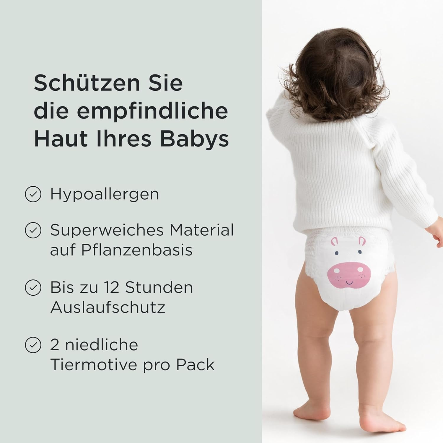 Kit & Kin Premium Eco-bleer, størrelse 4 (9-16 kg), 132 bleer, plantebaserede og allergivenlige, pålidelig lækagebeskyttelse, vegansk og grusomhedsfri