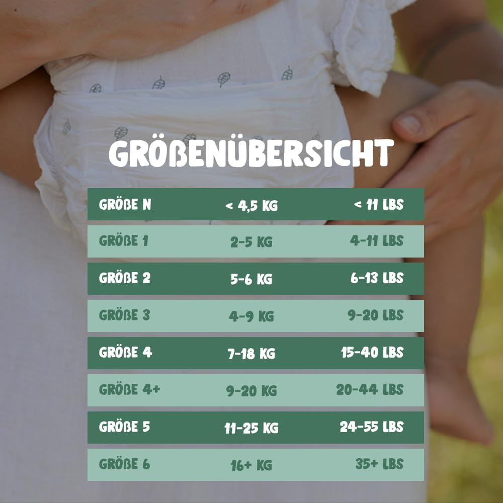 Eco Diapers Eco fra Naty Baby Eco Diapers - premium økologiske bleer, miljøvenlige, lavet af plantebaserede materialer, ideel til følsom babyhud (størrelse 5 - 80 stk.)