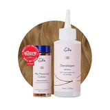 Permanent hårfarvesæt 100 % grå dækning Hjemmefarvning 0 % Ammoniak Hårfarver Multidimensionelle hårfarver Professionelle hårfarver Naty Shop Hårfarve Medium Blond 8N