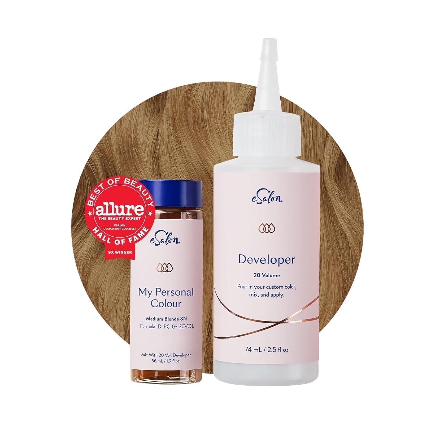 Permanent hårfarvesæt 100 % grå dækning Hjemmefarvning 0 % Ammoniak Hårfarver Multidimensionelle hårfarver Professionelle hårfarver Naty Shop Hårfarve Medium Blond 8N