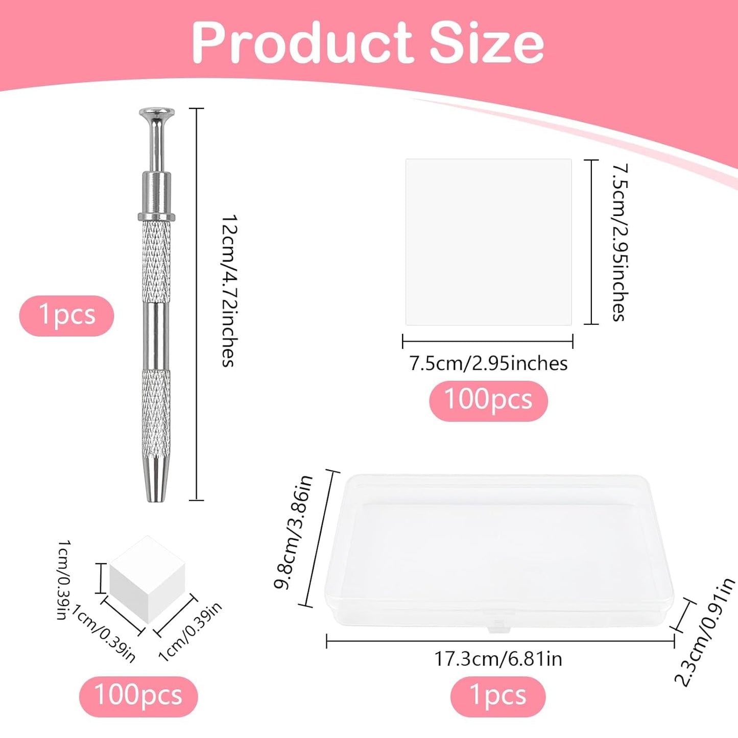 100Stks Latexfrei Nailart Schwämme, Ombre Nagelschwammpinsel, Nagelschwamm Mit Metallgreifer 100 Blatt Nailart-Mischpapier Austellungsbox, Maniküre Schwamm Applikator Für Farbverlauf Nailart