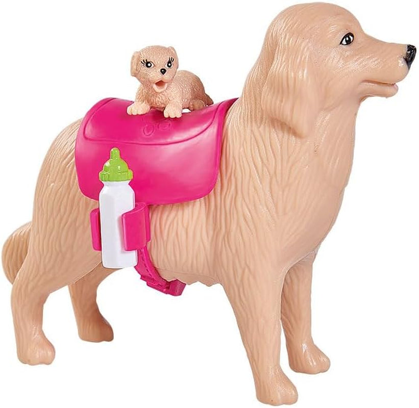 Simba 105733072 - Evi Love Hundepasser med hund og tre hvalpe, tilbehør, modedukke, 12 cm, til børn i alderen 3+
