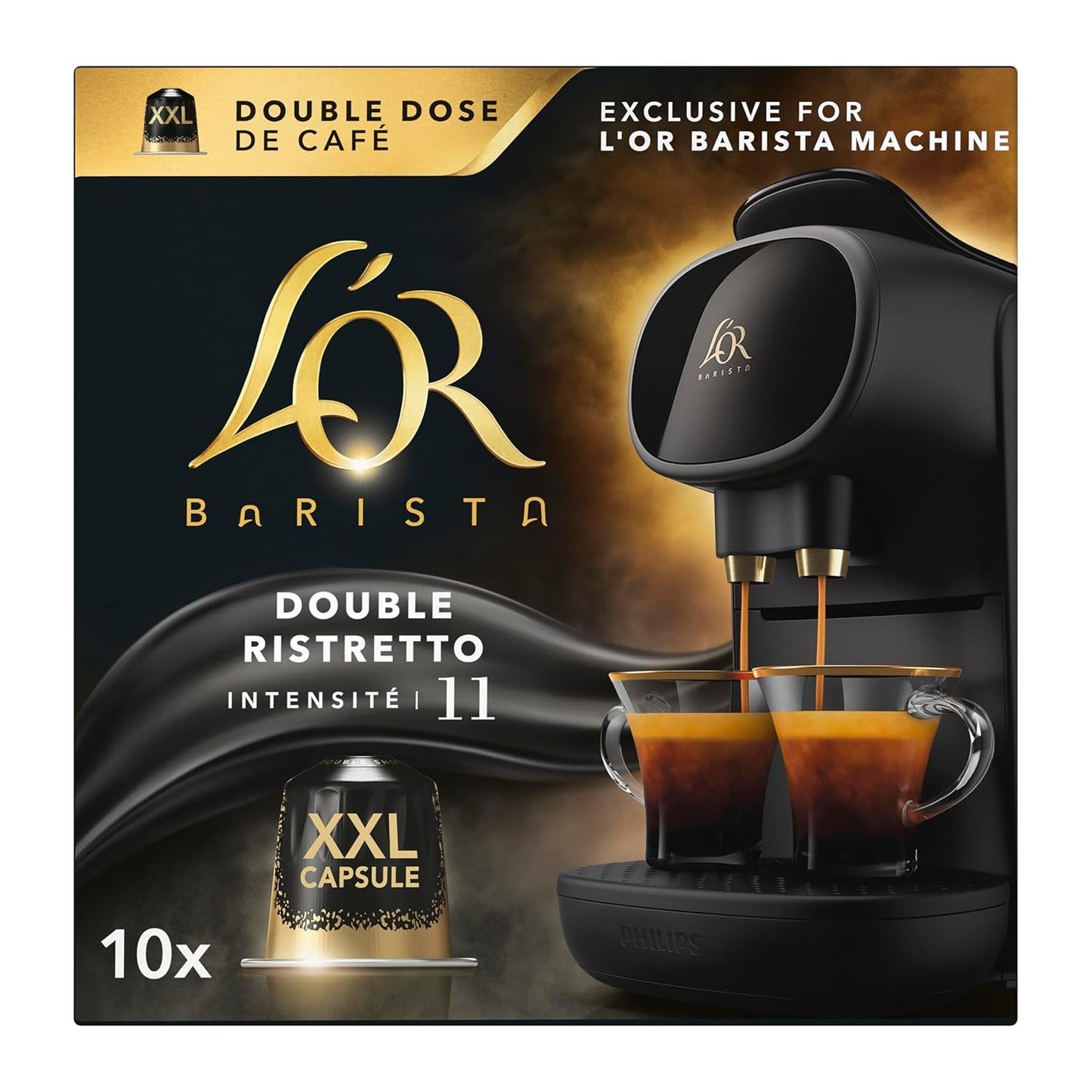 L'OR Barista Kaffeekapseln Ristretto, eksklusivt til L'OR Barista Maschinen, 5er Pack, 5 x 10 Kapseln