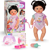 BABY Born Amy - 36 cm dukke - Babydukke med 7 funktioner til småbørn fra 1 år - Virker uden batterier - Inkluderer tilbehør og madras