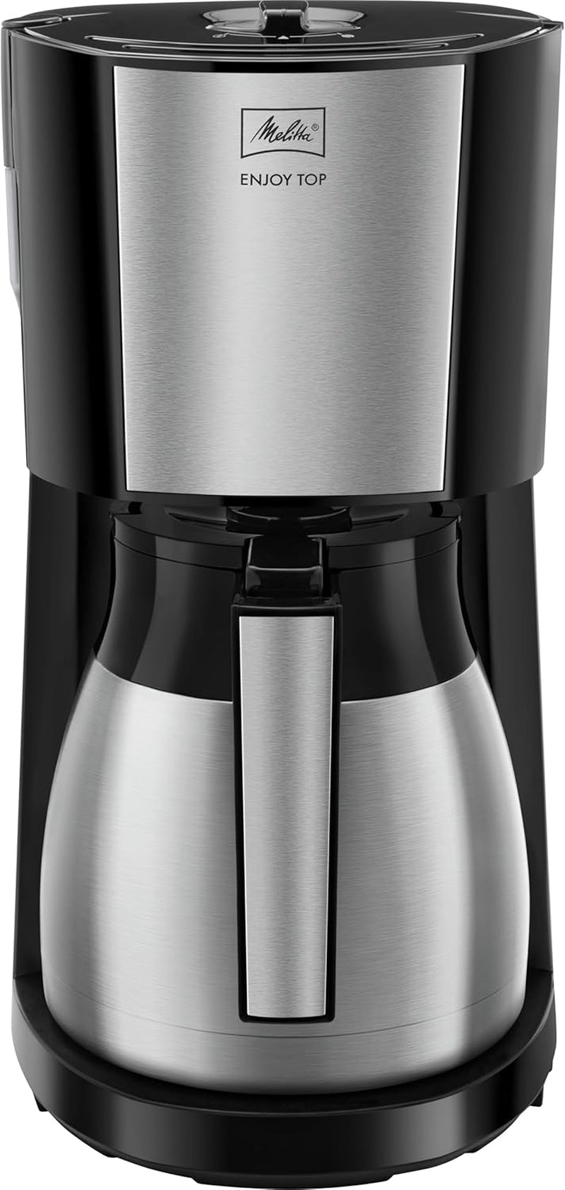 Melitta Enjoy Top Therm - Espressomaskine med filter og termokande i rustfrit stål, til op til 10 kopper kaffe, sort/rustfrit stål
