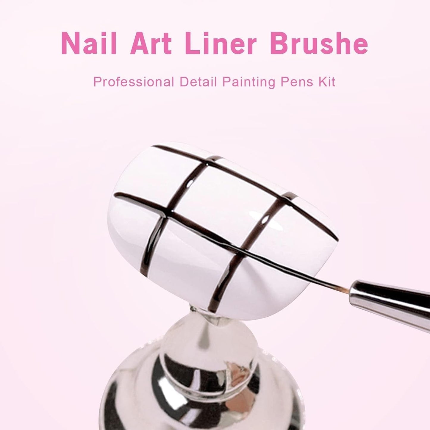 Sularpek Nail Art Liner Pinsel, 5 Stück Profi Detail Fine Nails Gel Negle Brush, Nagel Pinsel Dünn Für Beauty Frauen Nagelstudio (5 Größen, Rosa)
