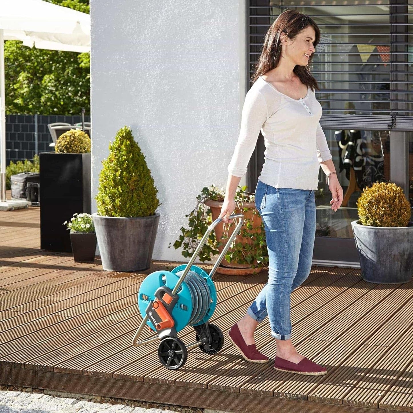 GARDENA CleverRoll S slangevogn, slangetromle, kompakt opbevaring (18500-20)