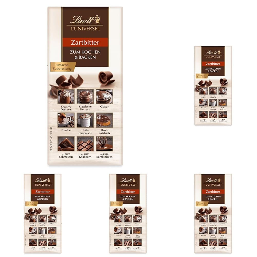 Lindt Chokolade | L'Universet | 200g Chokolade til madlavning og bagning, til desserter, som glasur, fondue, smørepålæg eller til snacks | Chokolade til bagning
