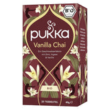 Pukka | Blanding af økologiske teer "Vanilla Chai" | Kanel, ingefær og vanilje | Te til en godbid med naturlig sødme | Pakke med 1 | 20 teposer