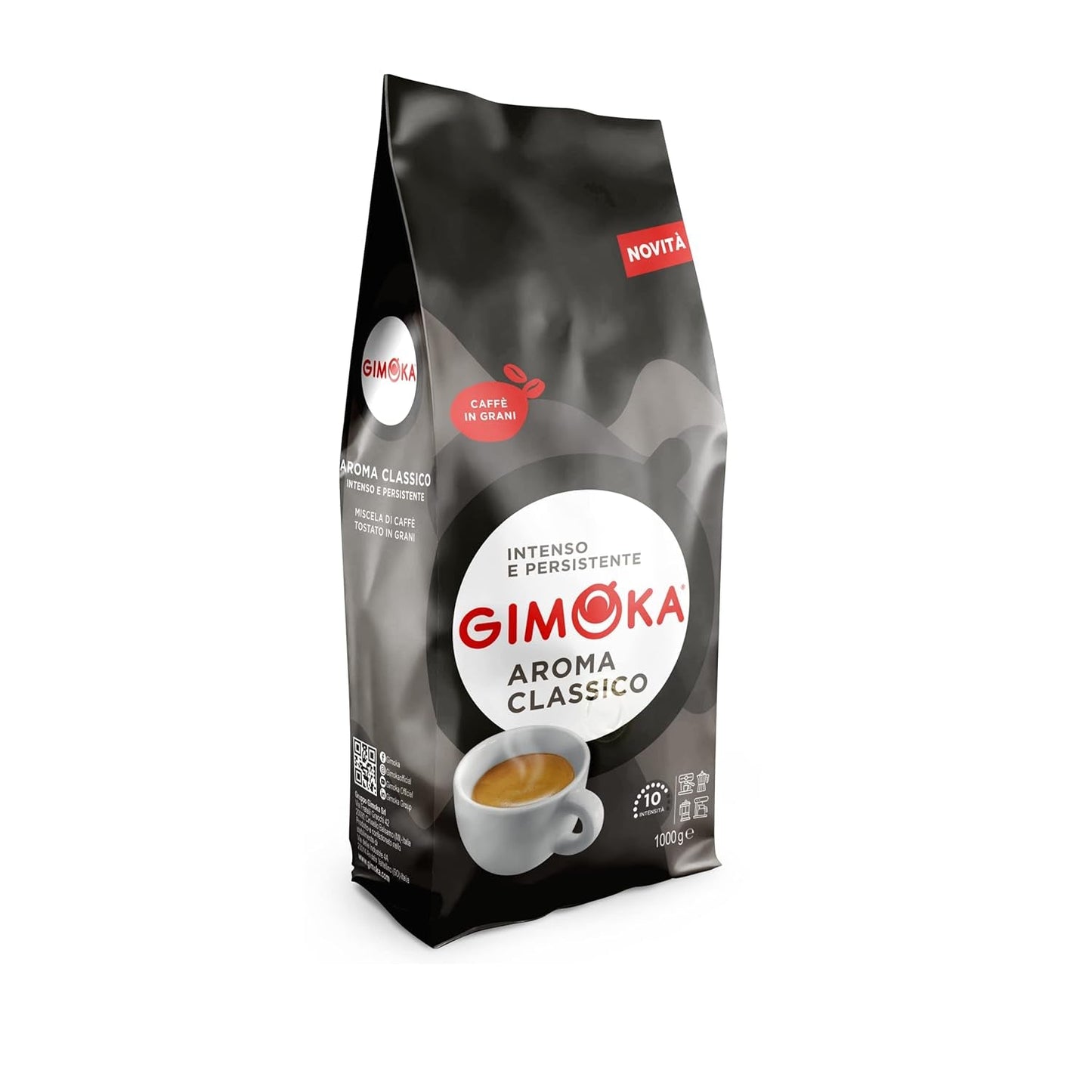Gimoka – Kaffeebohnen – 1 kg – Klassisk blanding – Intensität 10 – fremstillet i Italien – 1 kg Packung