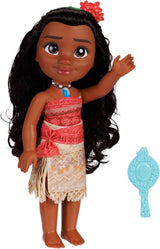 Disney Princess Moana 35 cm dukke, reflekterende glitterøjne, bevægelige led, aftageligt outfit, blomsterklemme, langt hår, til piger i alderen 3+