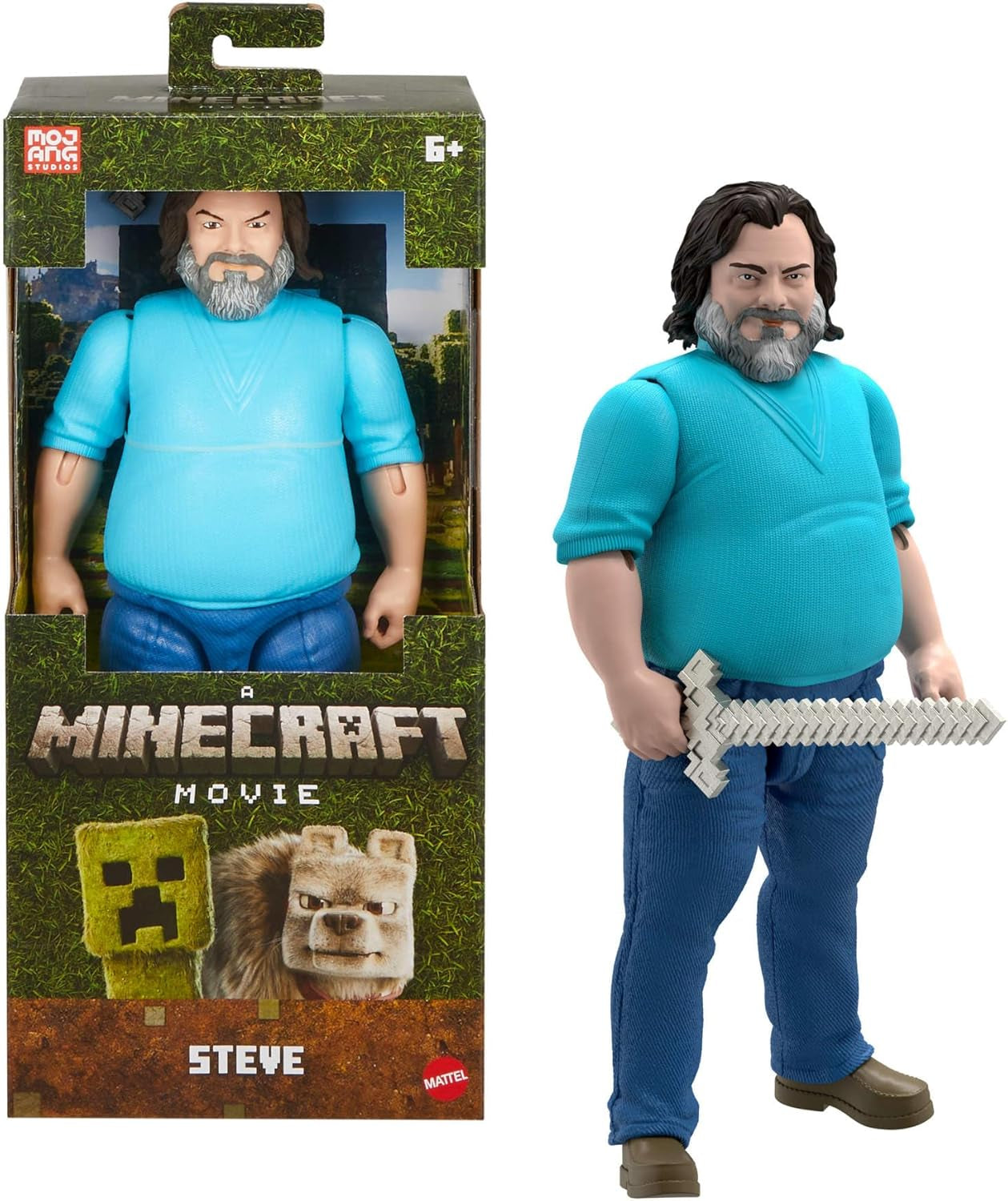 Mattel Minecraft-historiesæt med 4 actionfigurer og 3 tilbehørsmøder i oververdenen Minecraft-film inspireret samlelegetøj JFR70 actionfigurer Naty Shop Steve