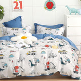 Sengetøj til børn, unisex, dinosaurer, bomuld Sengetøj - børn Naty Shop Model B 135 X 200 cm + 80 X 80 cm