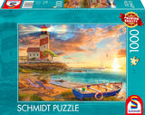 Schmidt Spiele 59765 Sunset in the Lighthouse Bay, 1000 brikker puslespil, farverigt puslespil Naty Shop Standard titel