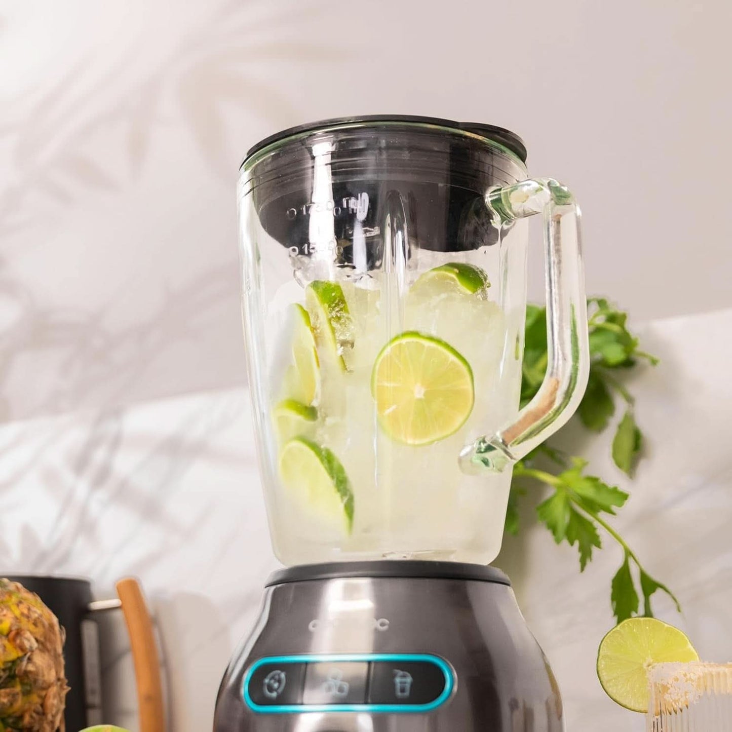 Cecotec Standmixer Power Black Titanium 2200MAX Smooth, 2200 W Maximale Leistung, 6 Klingen Aus Edelstahl, Ice-Crush-Funktion, Turbo- Og Smoothie-Funktion, Autoclean-Funktion Køkken Naty Shop