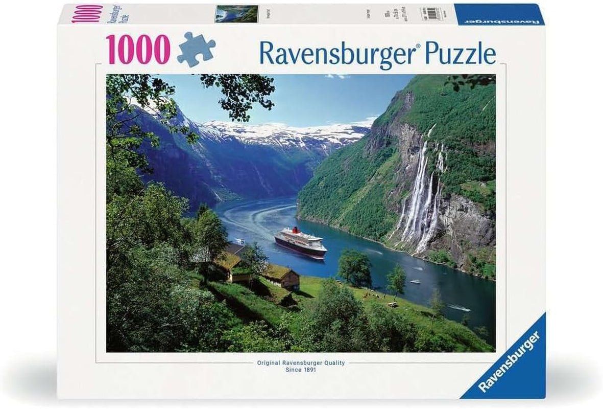 Ravensburger Puslespil 12000475 - Norsk Fjord - 1000 brikker puslespil for voksne og børn fra 14 år, Norsk landskabspuslespil Puslespil Naty Shop Nyt design