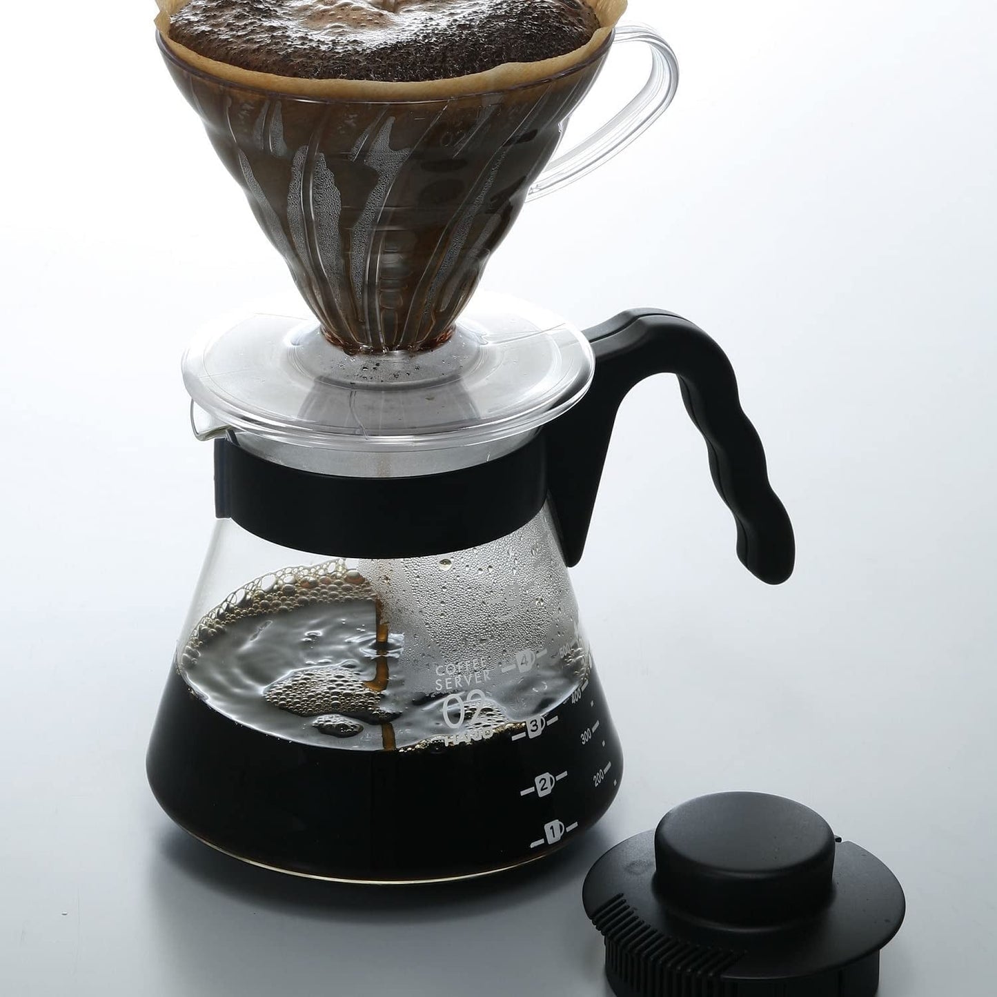4977642019126 Karaffel til servering af kaffe V60 700 ml VCS-02B, glas, farveløs, 17,3 x 14,1 x 13 cm