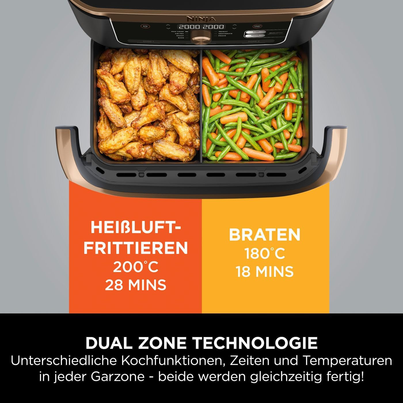 Ninja Foodi Flexdrawer Dual Zone Air Fryer, AF500EUCP Appliances Naty Shop