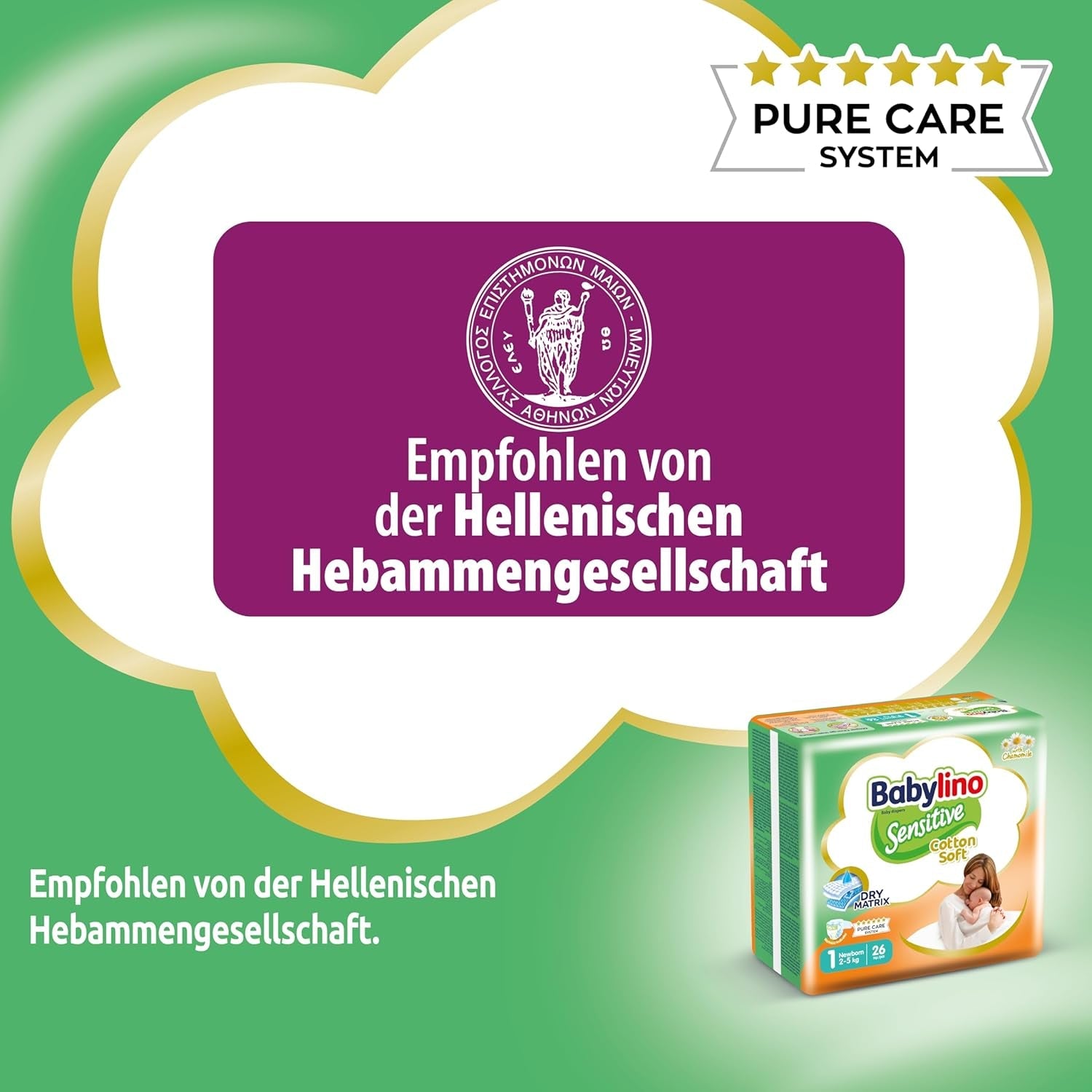 Følsomme babybleer, str. 1, nyfødt (2-5 kg), 26 stk