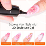 Makartt 3D Nail Art Gel - Rhinestone Glue Gel 15G til Nail Nøgleringe, Multifunktionel Nail Sculpture Gel til DIY Nail Design, Nail Sculpture Nail Modeling at Home (gennemsigtig)