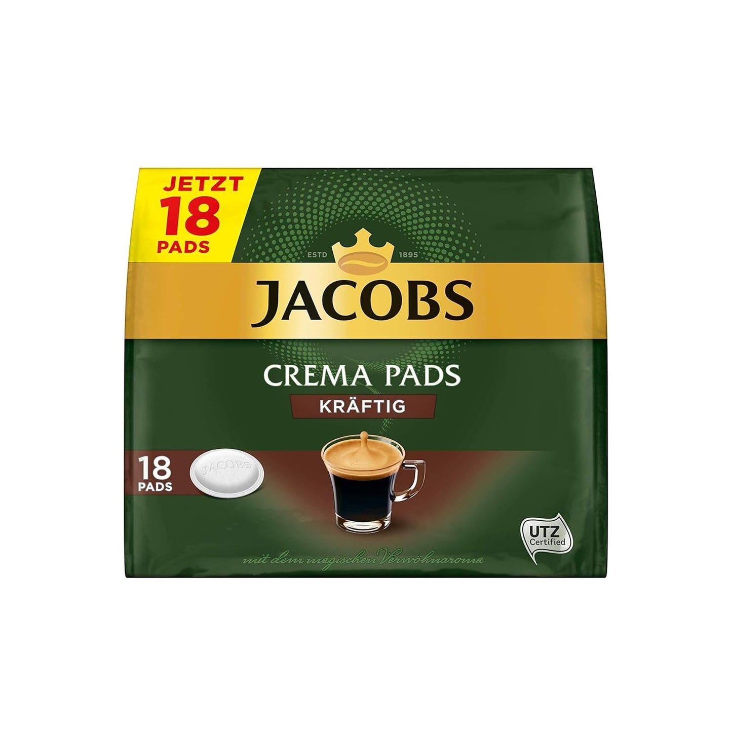Kräftig Cream Pads, 90 Senseo kompatible Kaffeepads UTZ-zertifiziert, 5er Pack, 5 x 18 Getränke & Cream Pads, 90 Senseo kompatible Kaffeepads UTZ-zertifiziert, 5er Pack, 5 x 18 Getränke