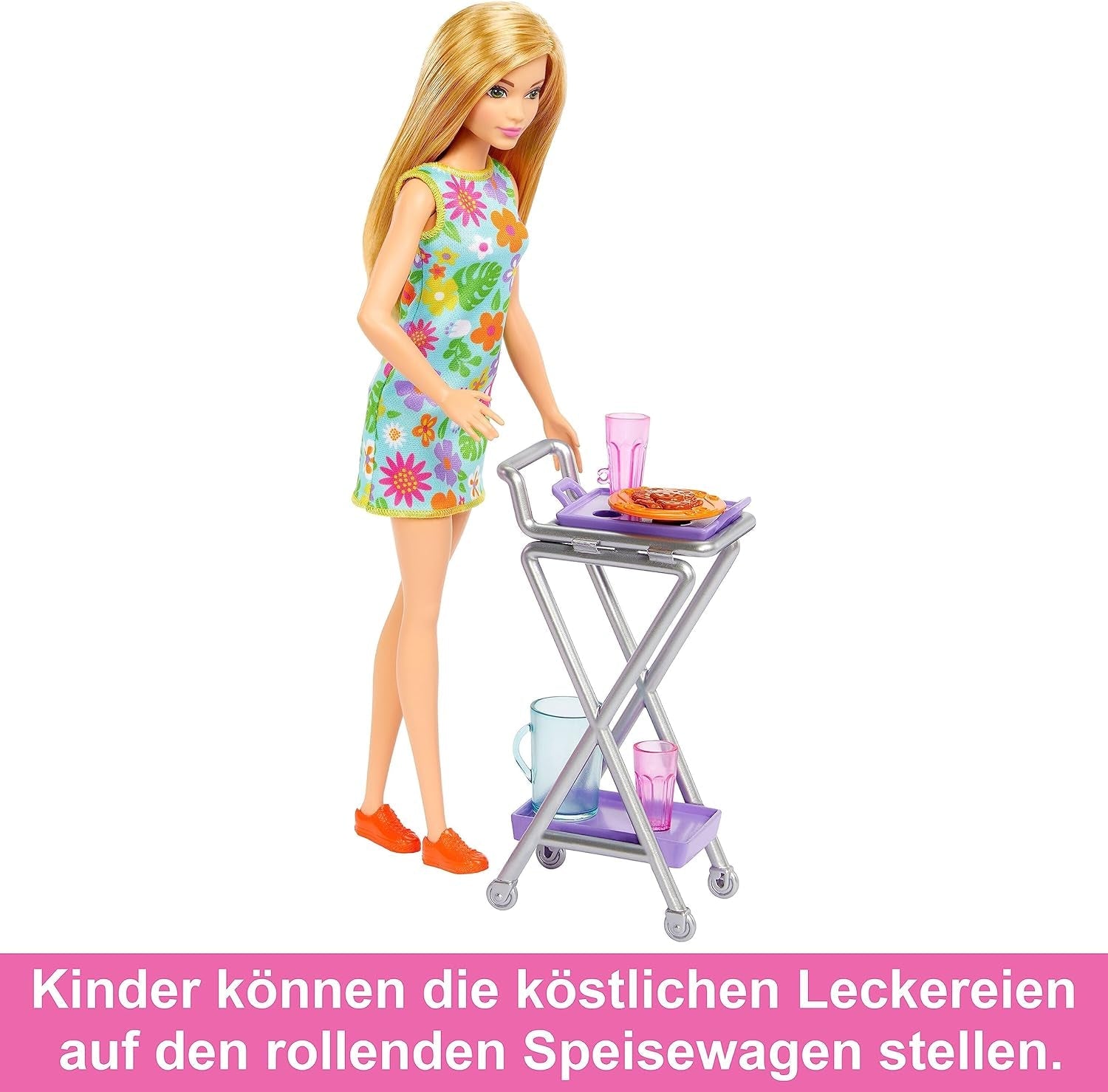 Barbie Dukke Pantry Legesæt med 25+ køkkendele og tilbehør - Perfekt til små foodies og gave til børn fra 3 år og opefter, HJV38