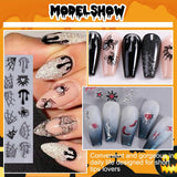 5 stk Halloween 3D negle stickers, 5D stereoskopiske negle stickers, negle dekorationer, negle design tilbehør