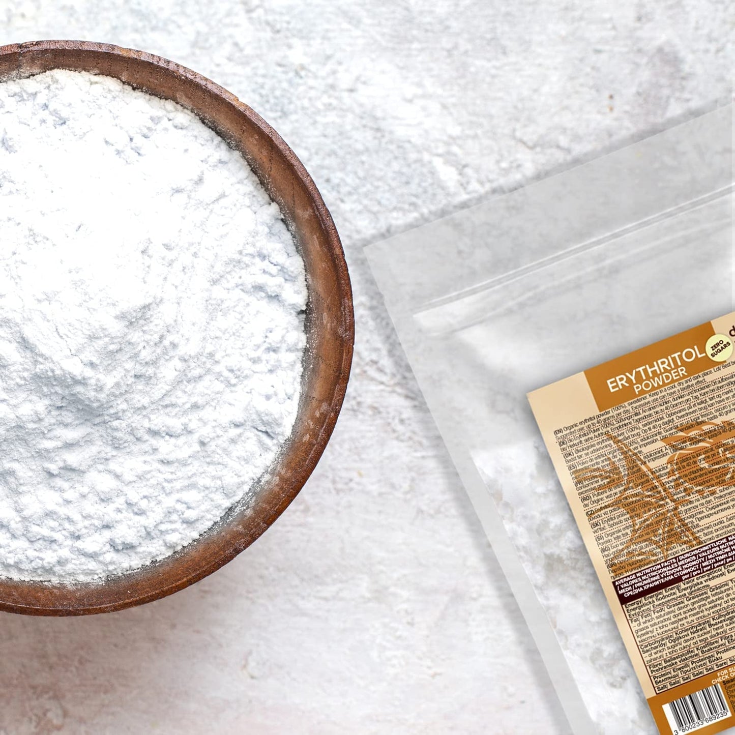 Bio Erythrit - Pulver, 100 % bio, vegansk, null Kalorien-1 kg sødemidler Naty Shop