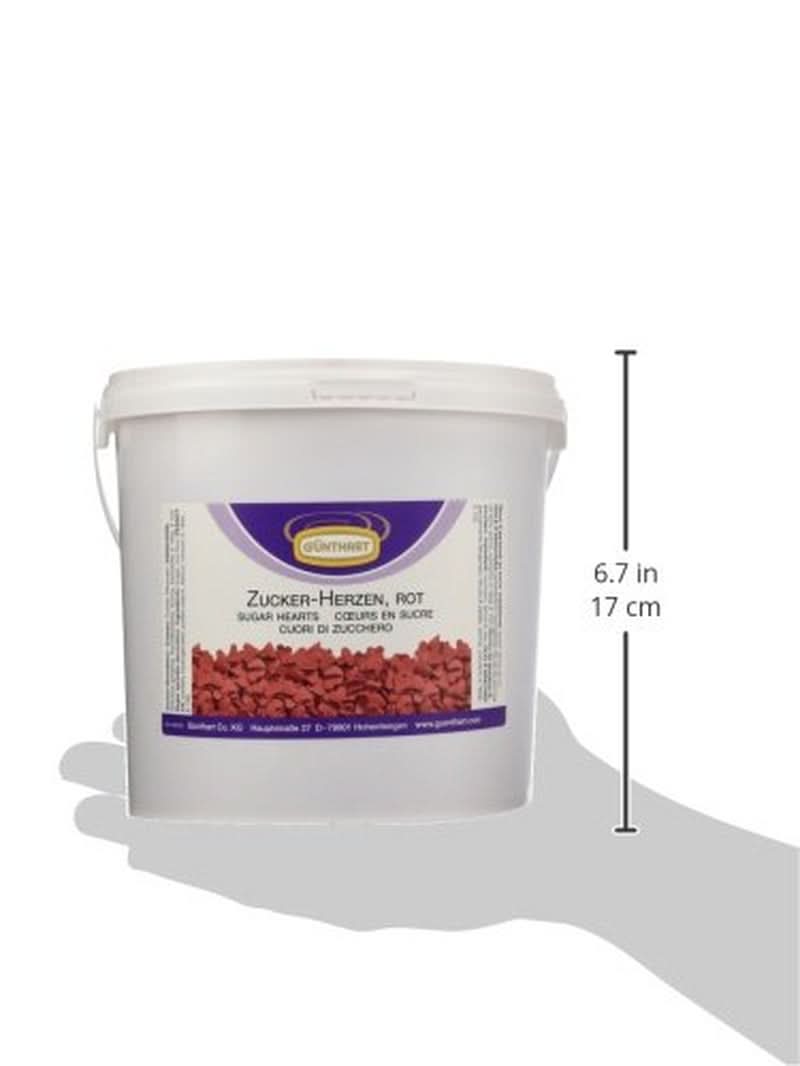 Günthart sukker dekoration, røde hjerter, 1,5 Kg Sprinkles Naty Shop