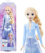 Mattel Disney Princess Elsa Doll, Ice Queen Doll i rejsetøj, kæmmet blondt hår, mobil, udtrækkelig nederdel og støvler, Disney gaver, 3 år gammelt legetøj, HLW48 Naty Shop Dolls Travel Outfit Doll