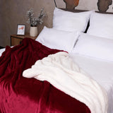 Komfortec hyggetæppe 150X200 Cm, Oeko-Tex certificeret fluffy fleece tæppe, varmt sherpa tæppe til sofaen, tykt tæppe til sofaen, bordeaux senge og tæpper Besuche den Komfortec-Store