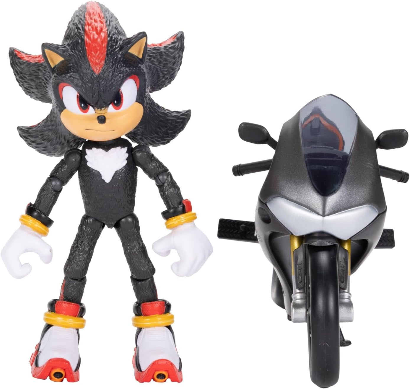 Sonic 3 The Movie Shadow Figure, 15 Cm, Bevægelig, Inklusiv Shadow Mobile fra Jakks Pacific, Akustisk, Sort Actionfigurer Naty Shop