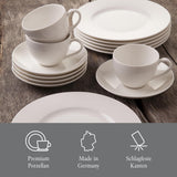 vivo - Villeroy & Boch Group - Basic hvidt 30 dele servicesæt, tåler opvaskemaskine og mikroovn, hvidt servicesæt, kaffestel, keramik, tallerkener, kopper, premium porcelæn
