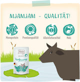MjAMjAM - Premium våd kattefoder - Wellness - Fordøjelse - Oksekød, pakke med 12 (12 x 125 g), kornfri
