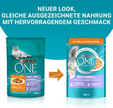 PURINA ONE pels og hårbold våd kattefoder i sauce med kylling, pakke med 26 (26 x 85 g)