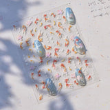JMEOWIO 3D Nagelsticker Koi Fisch Nail Art Sticker Selbstklebend Nagelaufkleber 5D Stereoskopisk Dekoration Nageldesign Tilbehør 1 Blatt