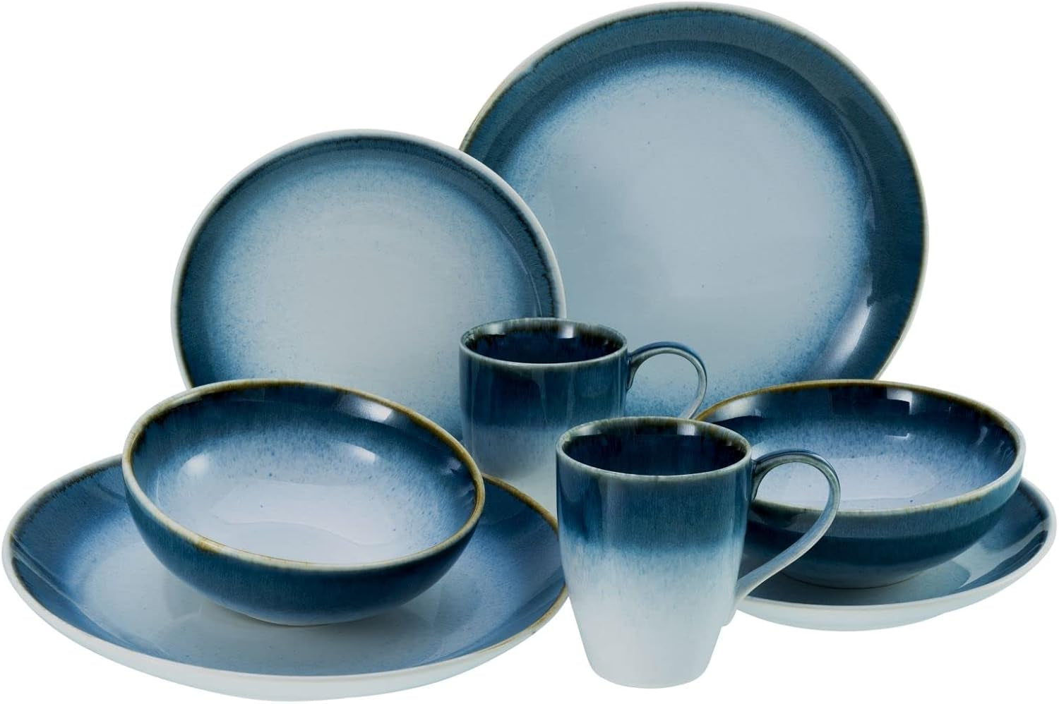 Creatable 23788 Cascade Series 8-delt porcelænssæt til 2 porcelænskombinationsservice opvaskemaskine og mikroovn Sikker kvalitetsfremstilling
