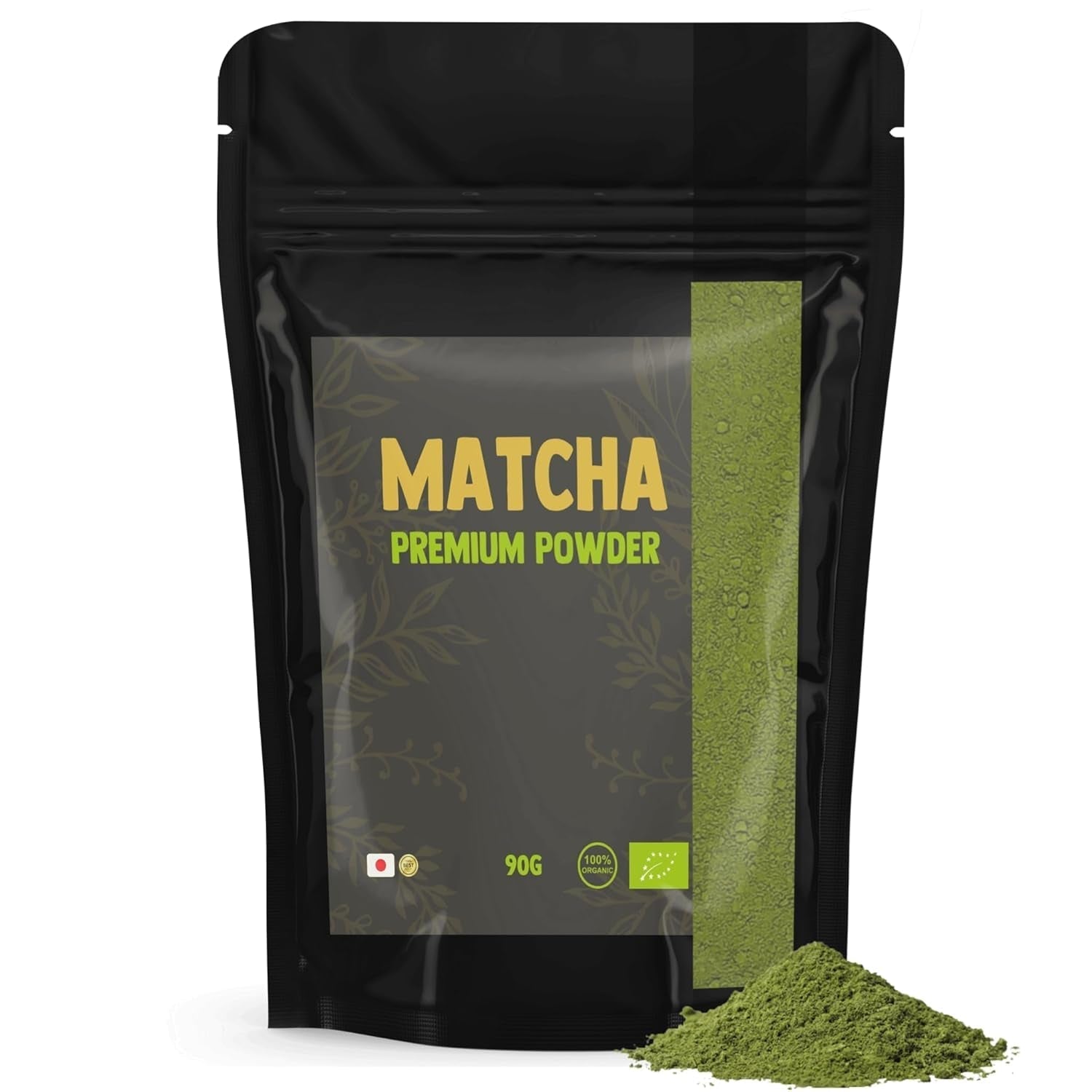 Supplement Matcha 90 gram økologisk - Højeste kvalitet pulveriseret grøn te - Ingen bambus piskeris og tråd - Culunary - Begynder sæt - Latte - Piskeris - Japan - Pulver - Te - Wire - Taske - Smoothie