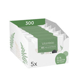 LILLYDOO grønne vådservietter, 600 count (10 x 60), 100 % plastfri rivefast serviet - Parfumefri, skånsom og naturlig, skånsom rensning til følsom hud, dermatologisk testet