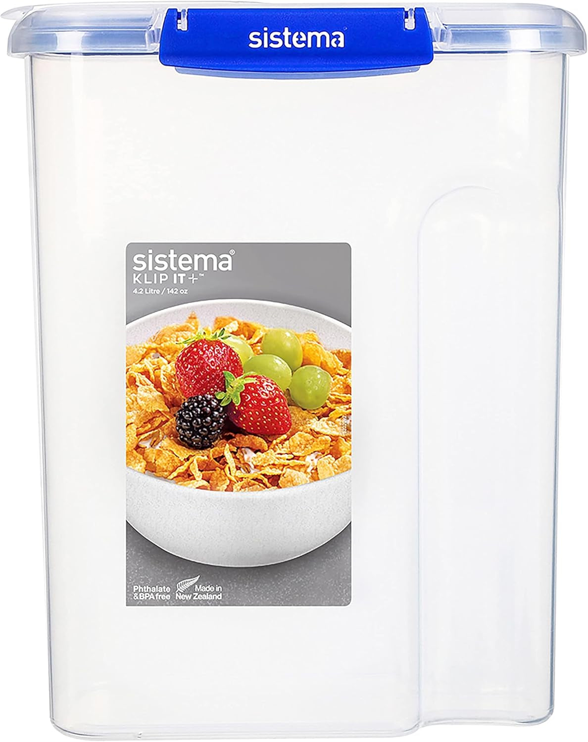 KLIP IT Plus systemsæt af krukker til madopbevaring, runde | 300 ml l | lufttætte, stabelbare og lufttætte opbevaringsglas med låg | velegnet til køle/fryseskab | uden BPA | 4 stk Naty Shop madopbevaringsbokse 4,2 L
